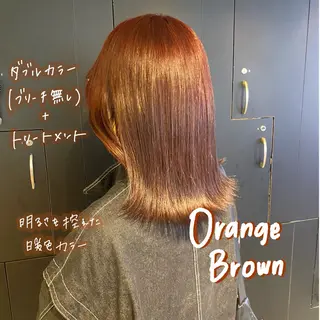 ミディアム カラー 暖色艶color / ボブ🦩Rioのヘアスタイル