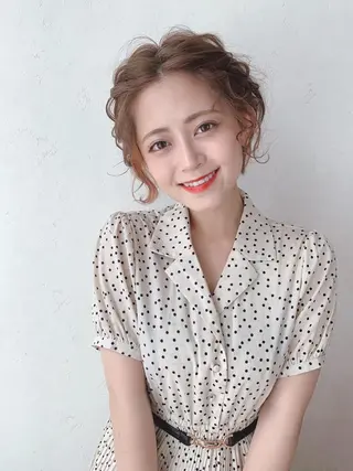 ミディアム カラー ヘアアレンジ Cecilhair セシルヘアー神戸元町のヘアスタイル