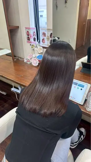 ロング ルプラボウ/艶カラー /縮毛矯正/いくとのヘアスタイル