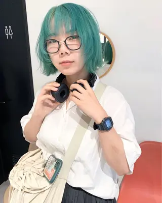 カラー kanta 梅田 韓国ハイトーンのヘアスタイル