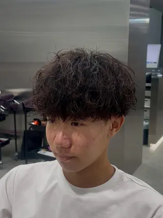 ショート カラー パーマ ヘアアレンジ メンズ キッズ 波巻き/シャドウ/ 特化 福田朝輝のヘアスタイル