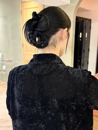 ヘアアレンジ レイヤーカット/ 透明感ベージュ モカのヘアスタイル