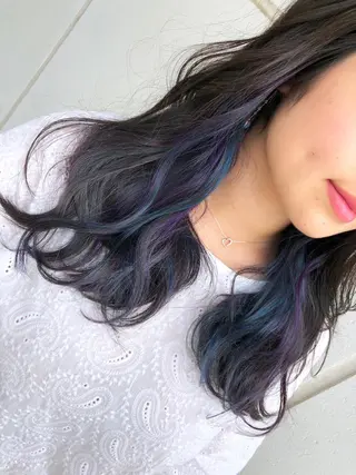 セミロング カラー ヘアアレンジ 境 健助のヘアスタイル