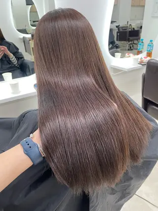 ロング カラー パーマ 新宿/韓国ヘア/ 髪質改善ストレートのヘアスタイル