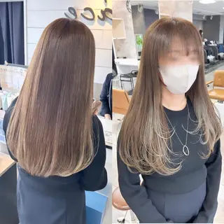 ロング レイヤー/艶髪カラー 森本くるみのヘアスタイル