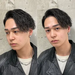 ショート カラー パーマ ヘアアレンジ メンズ 亀井隆汰/メンズ専門 パーマ/フェード可のヘアスタイル