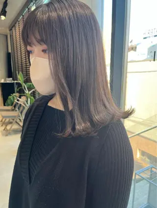 ミディアム カラー パーマ 透明感カラー✂︎ /縮毛矯正/YUKAのヘアスタイル