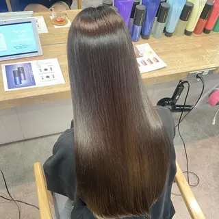 ロング 銀座:似合わせカラー オリーブ🫒アレンジのヘアスタイル