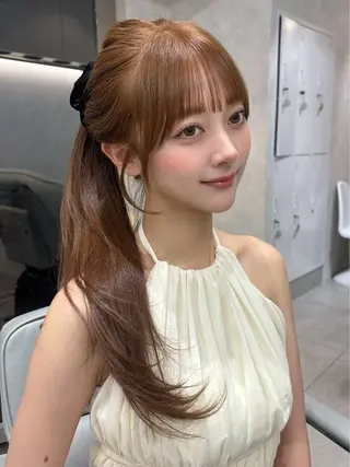 ロング YUNA /栄/透明感カラーのヘアスタイル