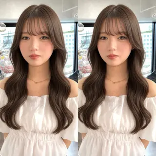 セミロング 簡単ワンカールレイ ヤーカット清水隆央のヘアスタイル