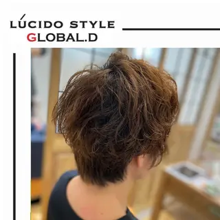 ショート カラー パーマ ヘアアレンジ メンズ キッズ ✂︎ショート、ボブ、 レイヤー🩵YUMIのヘアスタイル