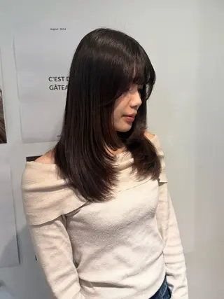 ミディアム yutaka/透明感 カラー/髪質改善🤎のヘアスタイル