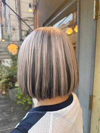 ショート カラー KURIAハイトーン /ピンクカラー/ボブのヘアスタイル