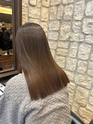セミロング カラー 大城 統也のヘアスタイル