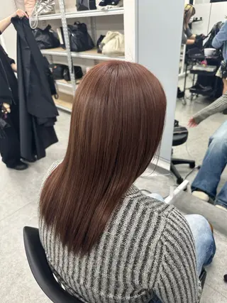 セミロング カラー 透明感オリーブ🌿‬ HARUNE🕊のヘアスタイル