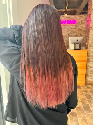 ロング カラー ヘアカラー&縮毛矯正 STAR☆RIVERのヘアスタイル
