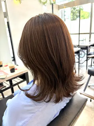 セミロング カラー 🥀韓国ヘア🥀 宮津真菜のヘアスタイル