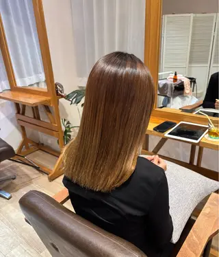 ミディアム パーマ RINNO🌷透明感 カラー/髪質改善のヘアスタイル