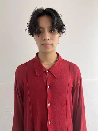 ミディアム パーマ メンズ メンズ専門ブリー チカラー⚡️リュウジのヘアスタイル