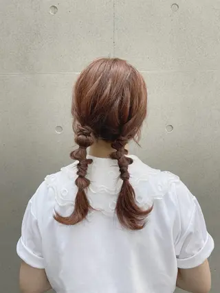 セミロング カラー ヘアアレンジ まつ毛パーマ/ ゆうかのマツエク・マツパデザイン
