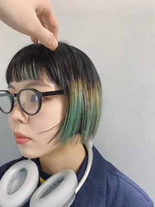 ショート カラー ボブパーマコテ巻き風 パーマNo1深江秀平のヘアスタイル