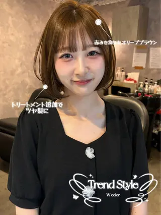ミディアム カラー 🍑ももか🍑透明感 カラー/赤羽🦋のヘアスタイル