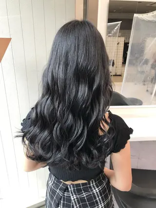 ロング カラー パーマ ヘアアレンジ メンズ キッズ ネイル マツエク・マツパ 上品＆韓国風 🥀海心🥀のヘアスタイル