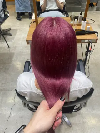セミロング カラー 🍀🩶ナチュラル ハイトーン/はちすのヘアスタイル