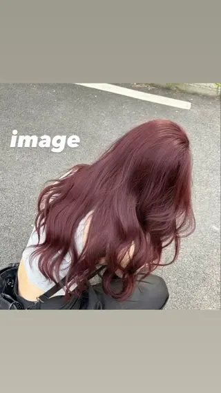 ロング カラー 福本 萌のヘアスタイル