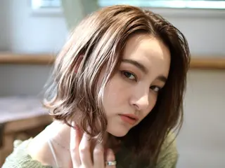 ミディアム カラー パーマ 【ヘアケア特化型】 newi天王寺のヘアスタイル