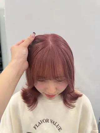 ミディアム カラー ヘアアレンジ Over hair_ misakiのヘアスタイル