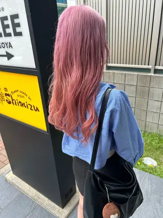 ミディアム カラー ウルフカット レイヤーカット上柿のヘアスタイル