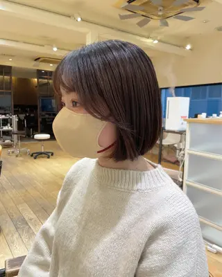 ショート 🍋透け感カラー🍃 オリーブ🍐Kahoのヘアスタイル