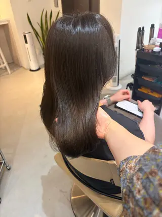 ミディアム ✨色持ちの良い艶 カラー✨蟹江真世のヘアスタイル