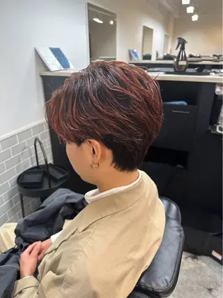 カラー メンズ 河山 楽のヘアスタイル
