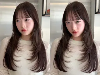 セミロング カラー -みつま はるな-のヘアスタイル