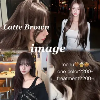 セミロング カラー ヘアアレンジ 모모(momo)🍑 本場韓国ヘア🪽のヘアスタイル