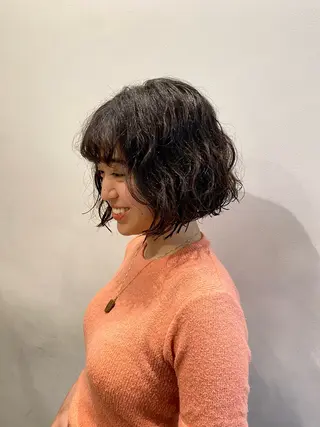 ミディアム パーマ やました もえかのヘアスタイル