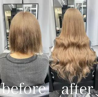 ロング カラー エクステ🩵ブリーチ 韓国ヘア🩵KAEのヘアスタイル