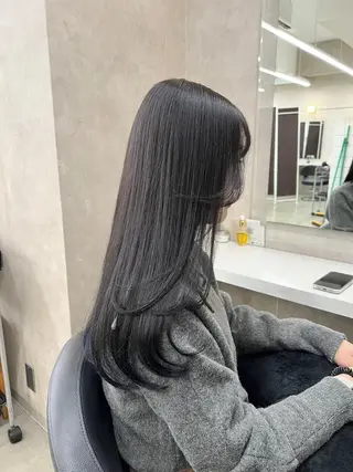 ロング カラー パーマ ヘアアレンジ メンズ キッズ 上品＆韓国風 🥀海心🥀のヘアスタイル