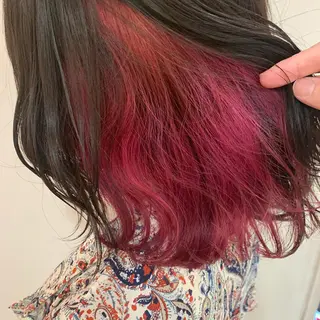セミロング カラー 暖色/ブリーチカラー 🎀 M i k uのヘアスタイル