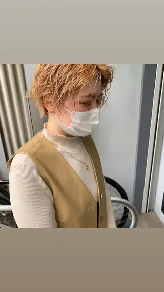 ショート パーマ 【ブリーチ髪質改善 パーマ】宮田浩章のヘアスタイル