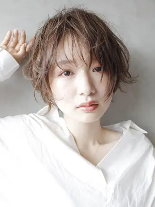 ショート カラー パーマ ヘアアレンジ ITbyALBUM 中野店のヘアスタイル