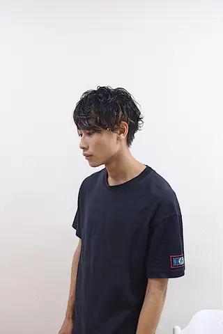 ショート カラー パーマ メンズ ハイトーン/レイヤー /ウルフ⭐️永田⭐️のヘアスタイル