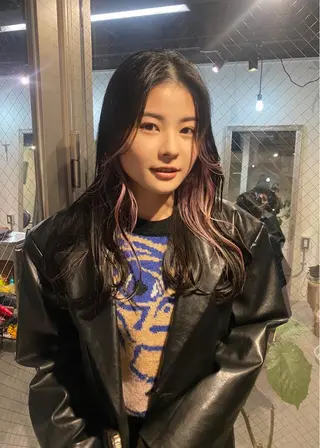 ロング カラー ヘアアレンジ ウルフカット モデル募集中！ミカのヘアスタイル
