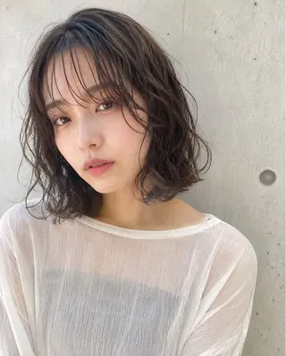 ショート カラー パーマ ボブパーマ/縮毛矯正 /かわいい/せき🫧のヘアスタイル