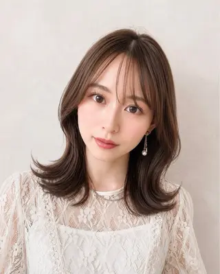 ミディアム 🧡くびれヘア/前髪 顔周り🧡久原結衣のヘアスタイル