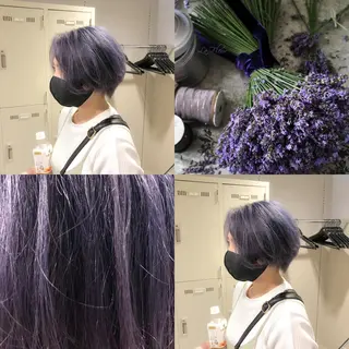 ショート カラー ハイトーン×レイヤー カットTAKUMIのヘアスタイル