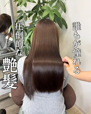 ロング カラー 髪質改善/縮毛矯正 /美髪カラー/こてのヘアスタイル