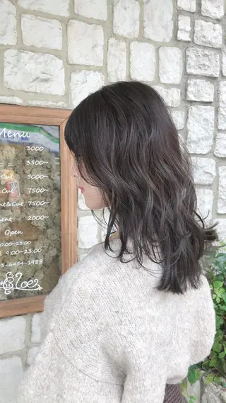 セミロング カラー パーマ ヘアアレンジ 髪質改善/透明感 OAK兵庫のヘアスタイル